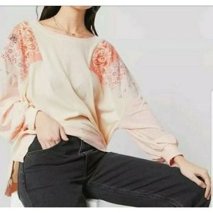 Free People Womens Long Sleeve Oversized Top
